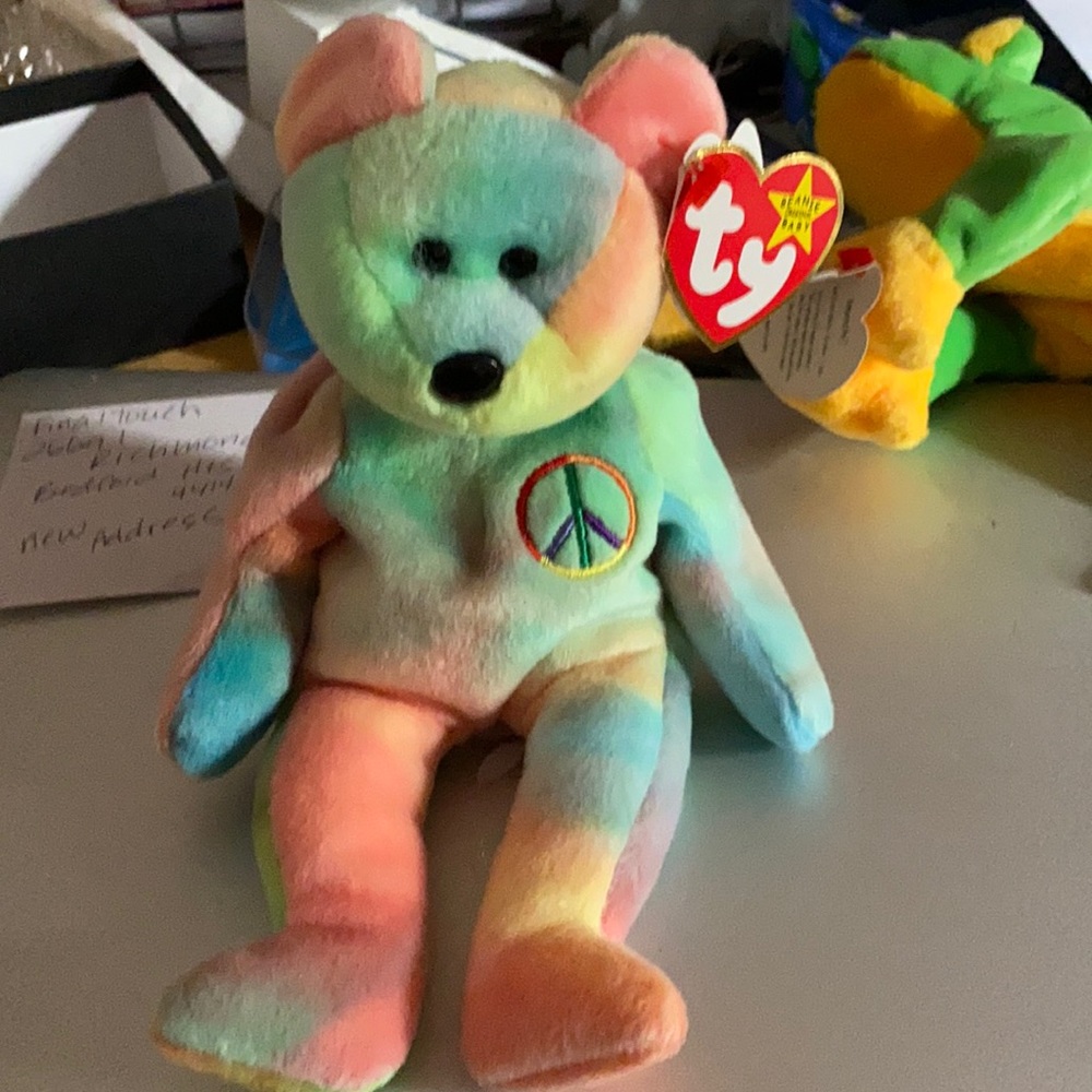 Ty peace beanie bear